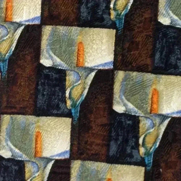 Ermenegildo Zegna Brown Multi-Color Silk 58" x 4" - Picture 2 of 4